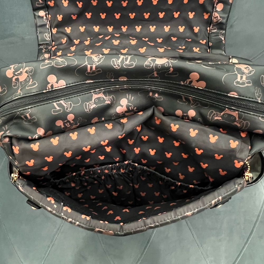 Petunia Pickle Bottom Black with Rose Gold Mickey Print Diaper Bag - Picture 7 of 11